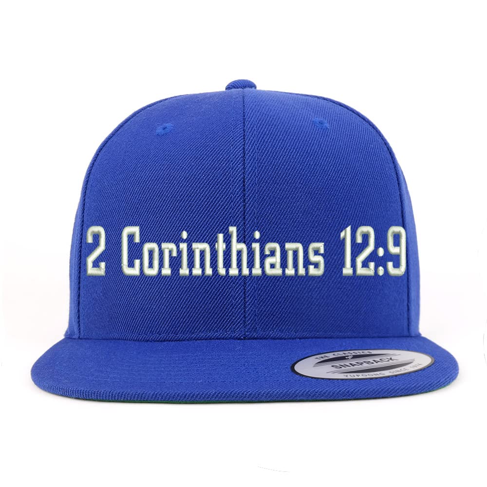 Trendy Apparel Shop 2 Corinthians 12:9 Embroidered Flatbill Snapback