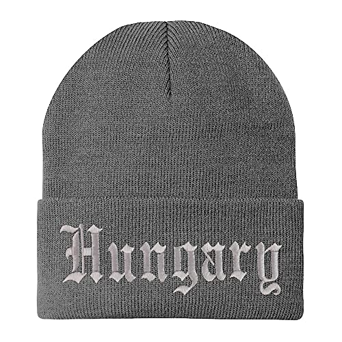 Trendy Apparel Shop Hungary Old English Embroidered Long Cuff Beanie