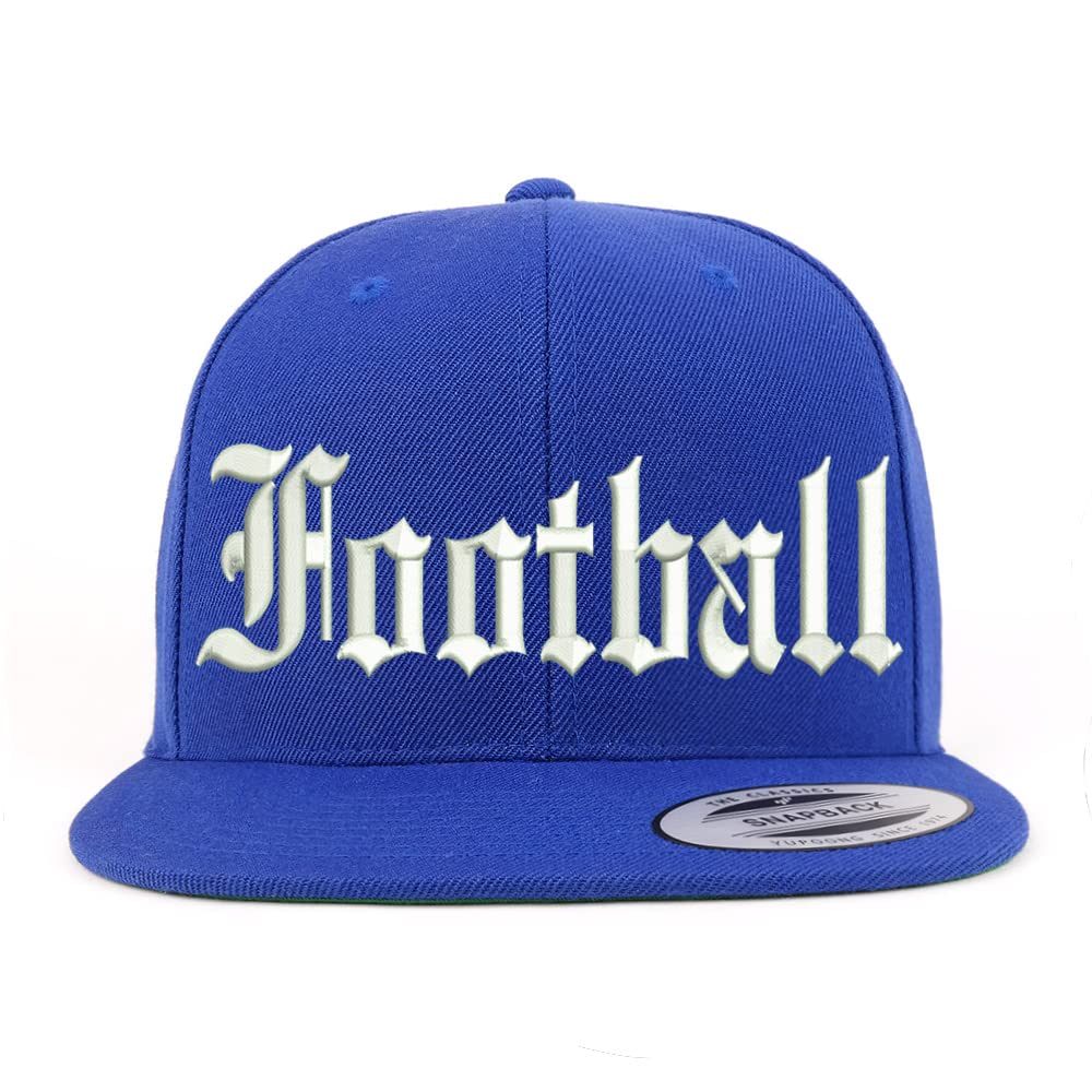 Trendy Apparel Shop Old English Football Embroidered Flatbill Snapback