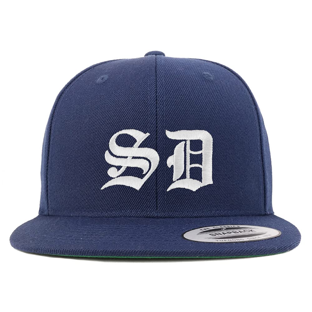 Trendy Apparel Shop South Dakota SD Old English Embroidered Flatbill Snapback