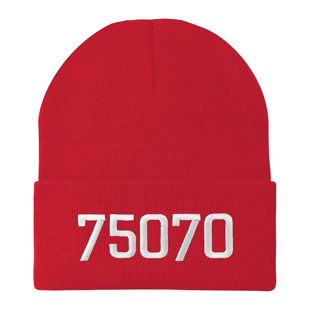 Trendy Apparel Shop 75070 McKinney TX Old English Embroidered Long Cuff Beanie