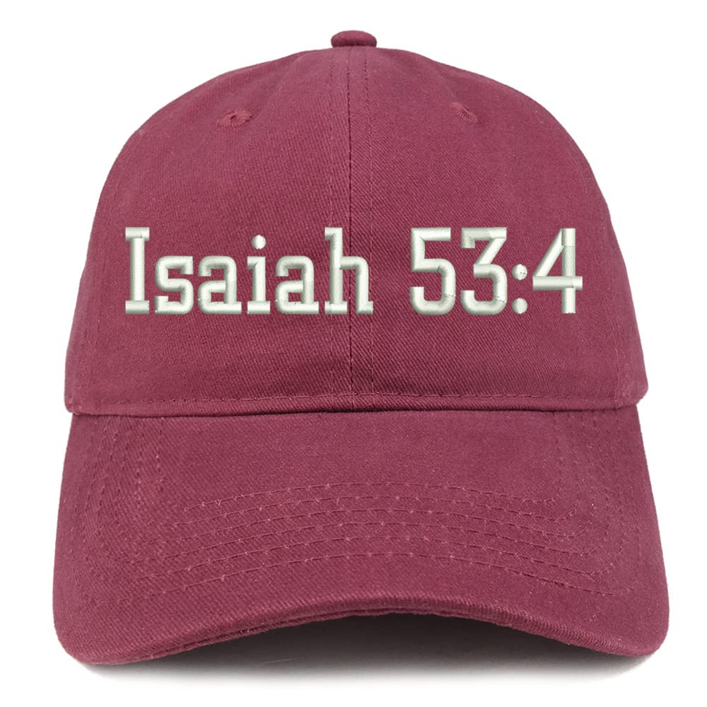 Trendy Apparel Shop Isaiah 53:4 Low Profile Soft Cotton Baseball Cap