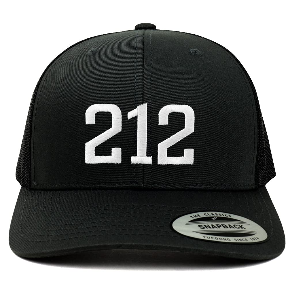 Trendy Apparel Shop New York City 212 Old English 6 Panel Trucker Mesh Cap