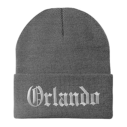 Trendy Apparel Shop Orlando Old English Embroidered Long Cuff Beanie