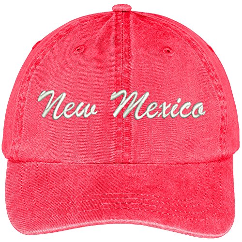 Trendy Apparel Shop New Mexico State Embroidered Low Profile Adjustable Cotton Cap