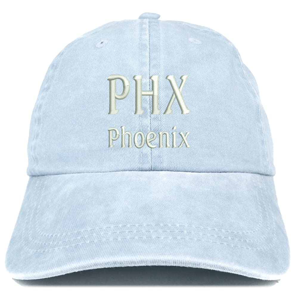 Trendy Apparel Shop PHX Pheonix Embroidered Pigment Dyed Washed Baseball Cap