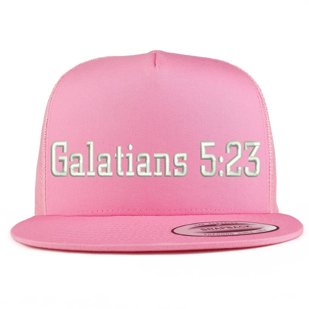 Trendy Apparel Shop Galatians 5:23 5 Panel Flatbill Trucker Cap