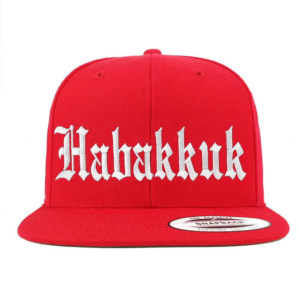 Trendy Apparel Shop Habakkuk Old English Embroidered Flatbill Snapback