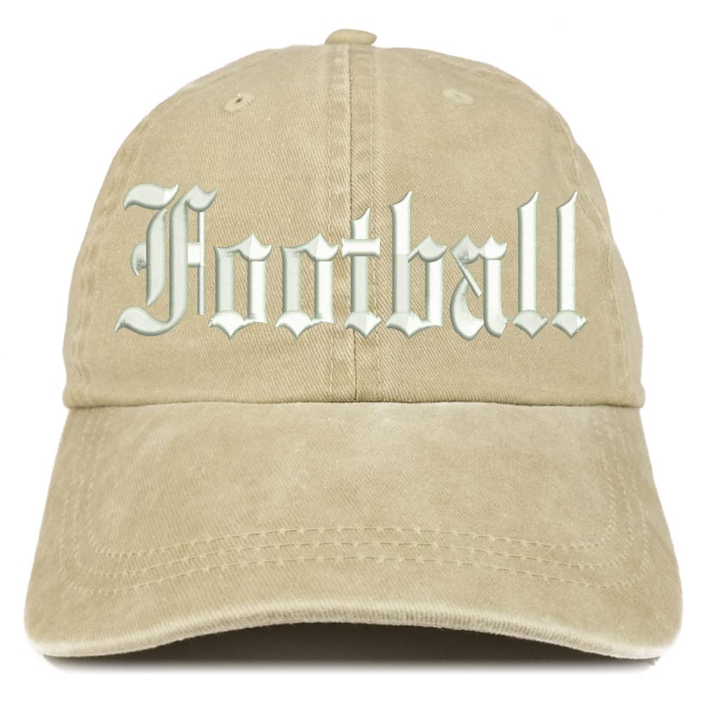 Trendy Apparel Shop Old English Football Washed Pigment Dyed Baseball Cap