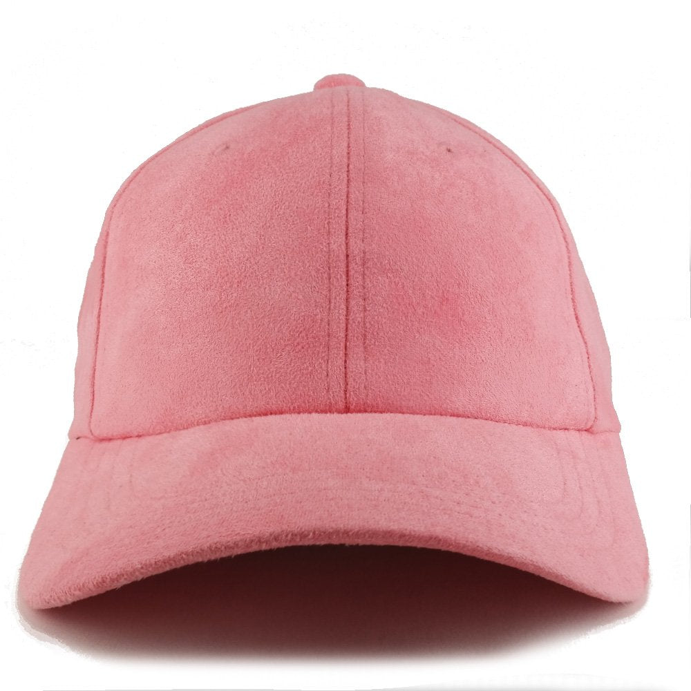 Trendy Apparel Shop Plain Faux Suede Leather Adjustable Structured Baseball Cap