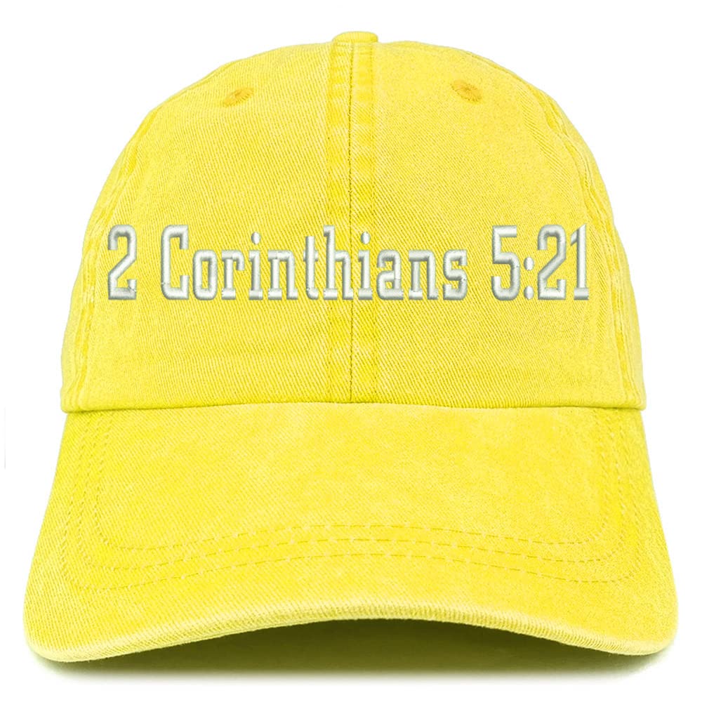 Trendy Apparel Shop 2 Corinthians 5:21 Washed Pigment Dyed Baseball Cap