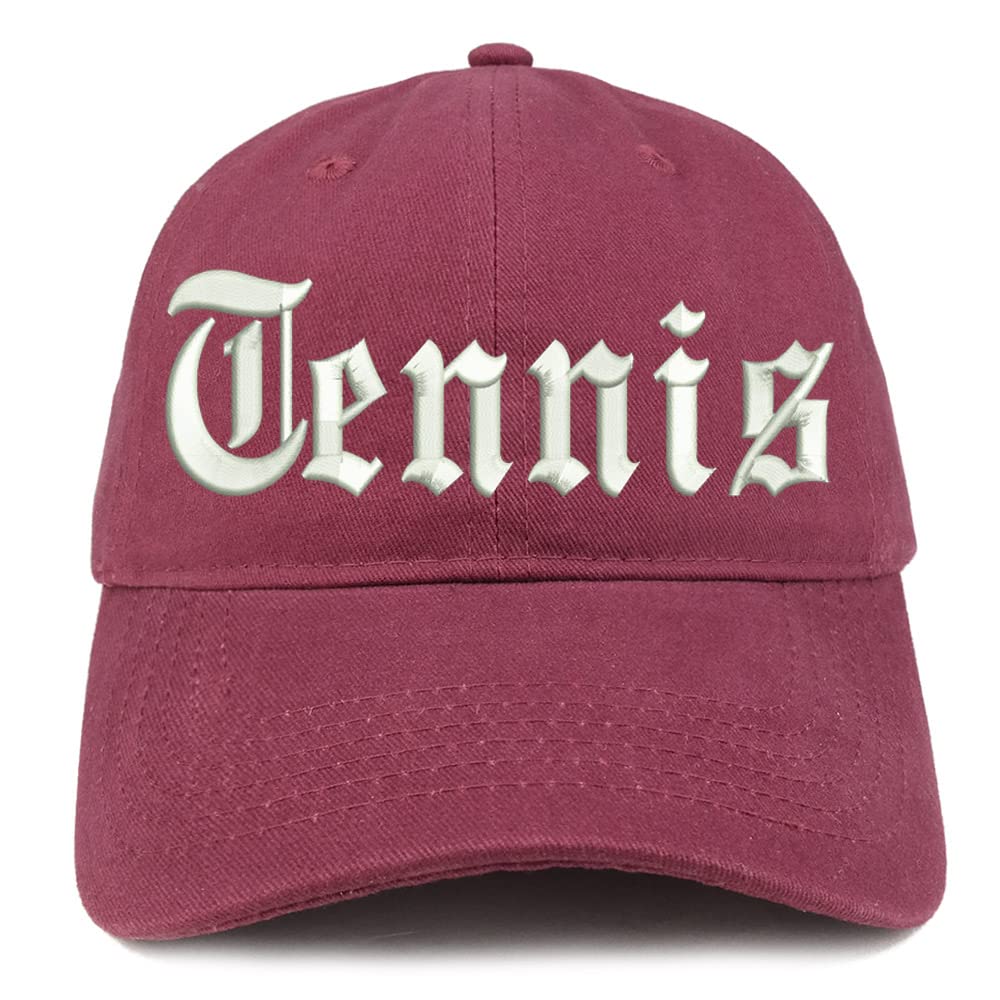 Trendy Apparel Shop Old English Tennis Low Profile Soft Cotton Baseball Cap