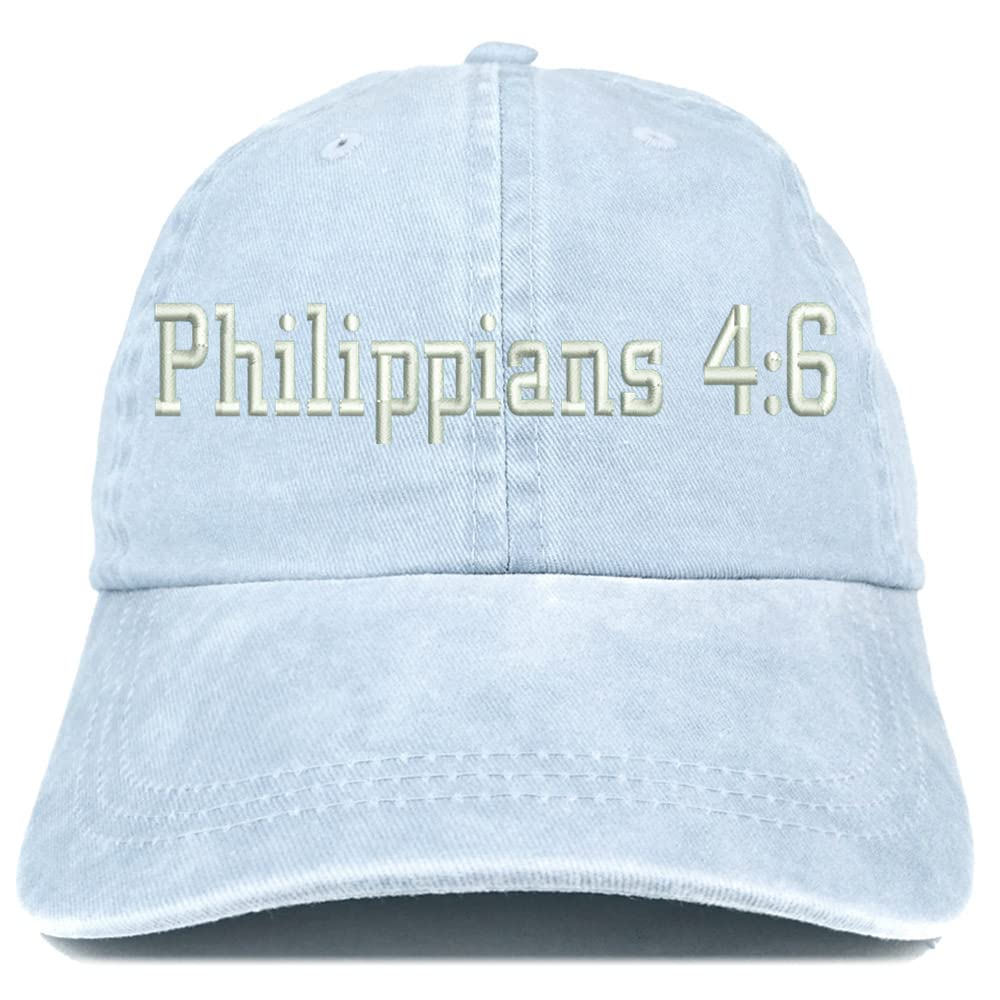 Trendy Apparel Shop Philippians 4:6 Washed Pigment Dyed Baseball Cap
