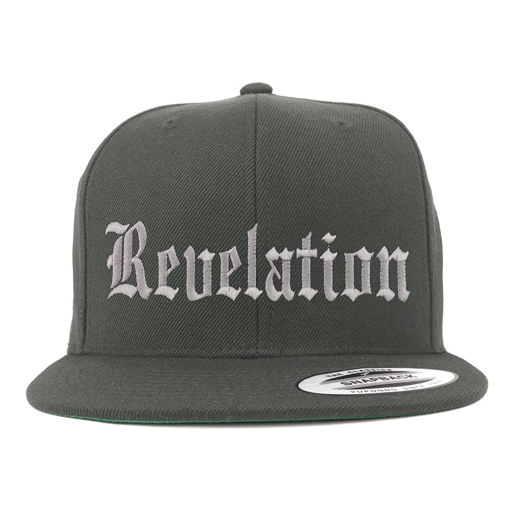 Trendy Apparel Shop Revelations Old English Embroidered Flatbill Snapback