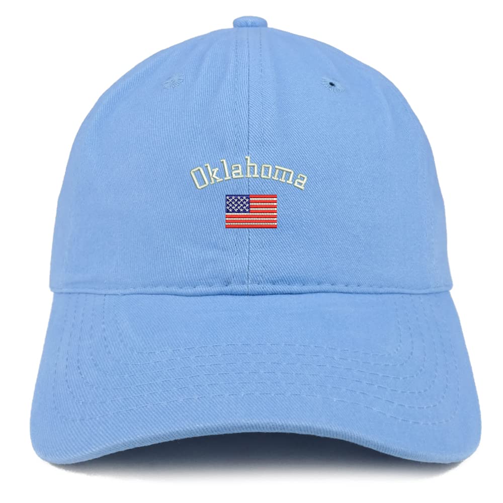 Trendy Apparel Shop Oklahoma USA Flag Low Profile Soft Cotton Baseball Cap