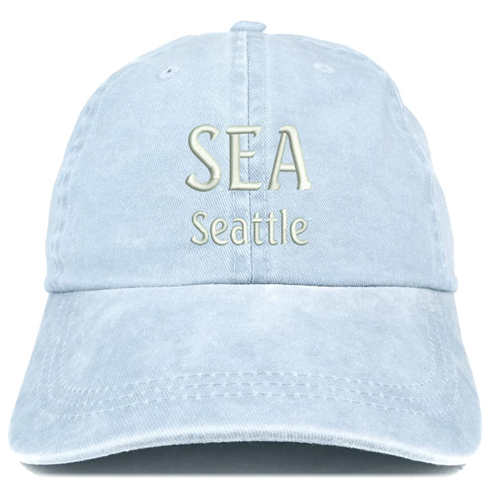 Trendy Apparel Shop SEA Seattle Embroidered Pigment Dyed Washed Baseball Cap