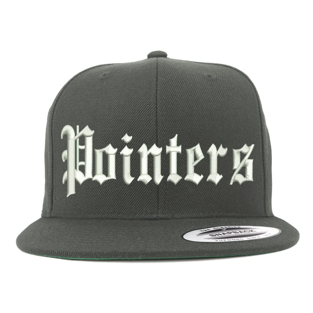 Trendy Apparel Shop Old English Pointers Embroidered Flatbill Snapback