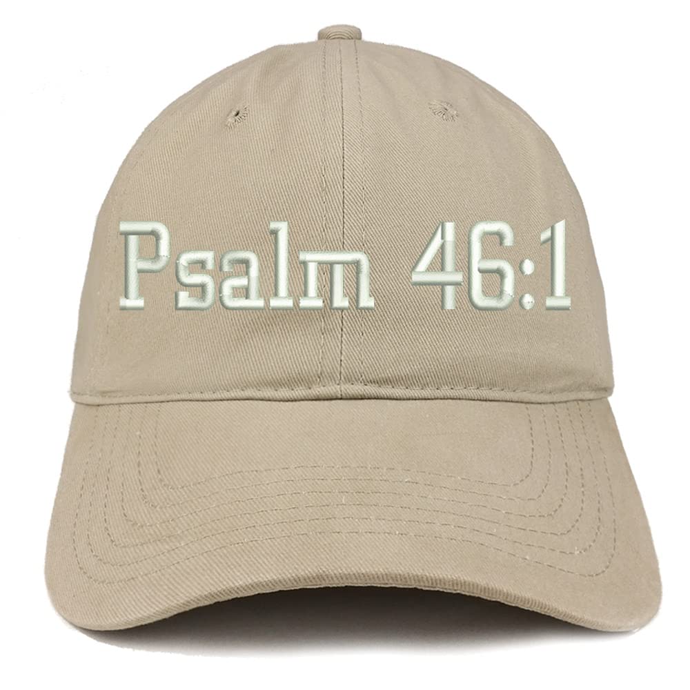Trendy Apparel Shop Psalm 46:1 Low Profile Soft Cotton Baseball Cap