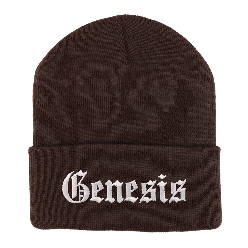 Trendy Apparel Shop Genesis Old English Embroidered Long Cuff Beanie