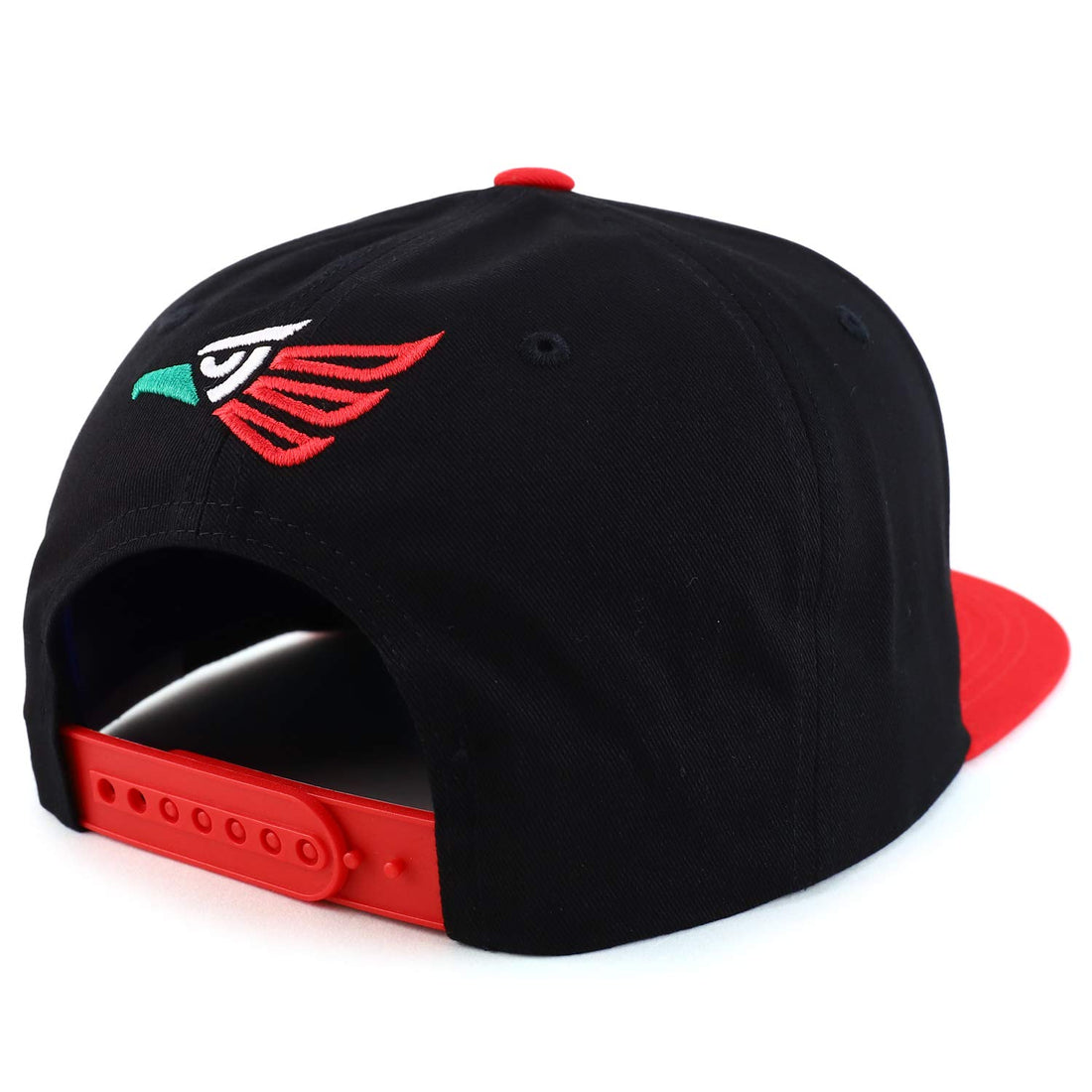 Trendy Apparel Shop Hecho En Mexico Eagle 3D Embroidered Snapback Cap - Black Red