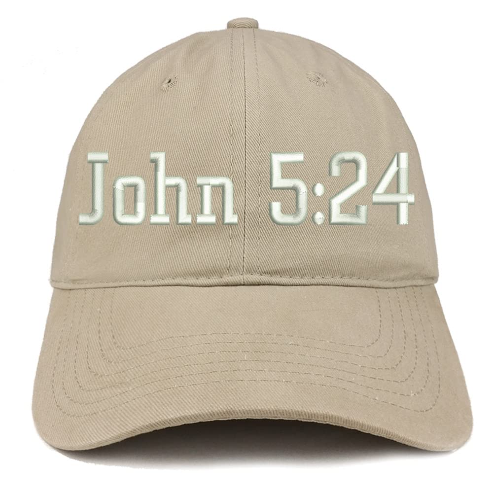 Trendy Apparel Shop John 5:24 Low Profile Soft Cotton Baseball Cap