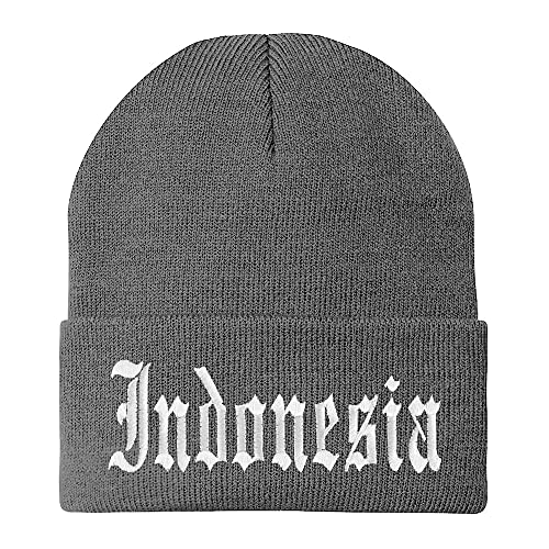 Trendy Apparel Shop Indonesia Old English Embroidered Long Cuff Beanie
