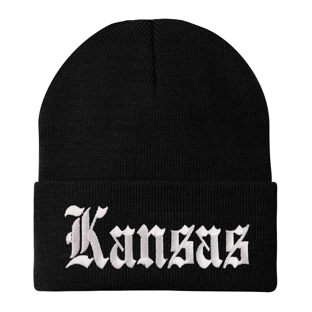 Trendy Apparel Shop Kansas State Old English Embroidered Long Cuff Beanie
