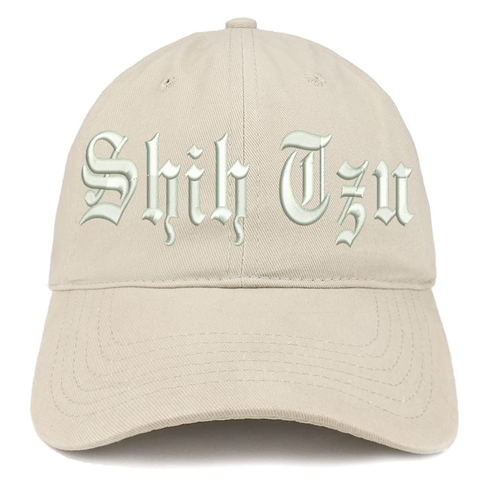 Trendy Apparel Shop Old English Shih Tzu Low Profile Soft Cotton Baseball Cap
