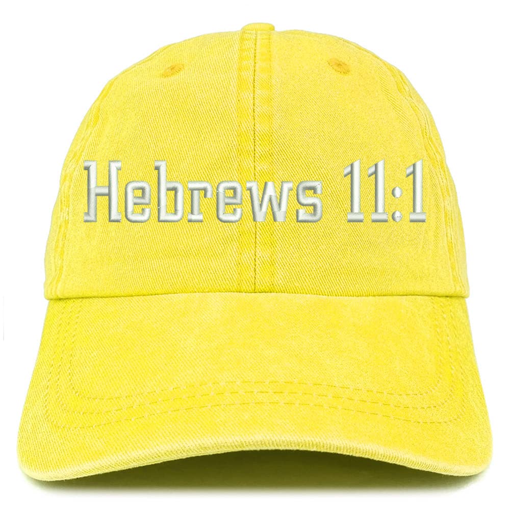 Trendy Apparel Shop Hebrews 11:1 Washed Pigment Dyed Baseball Cap