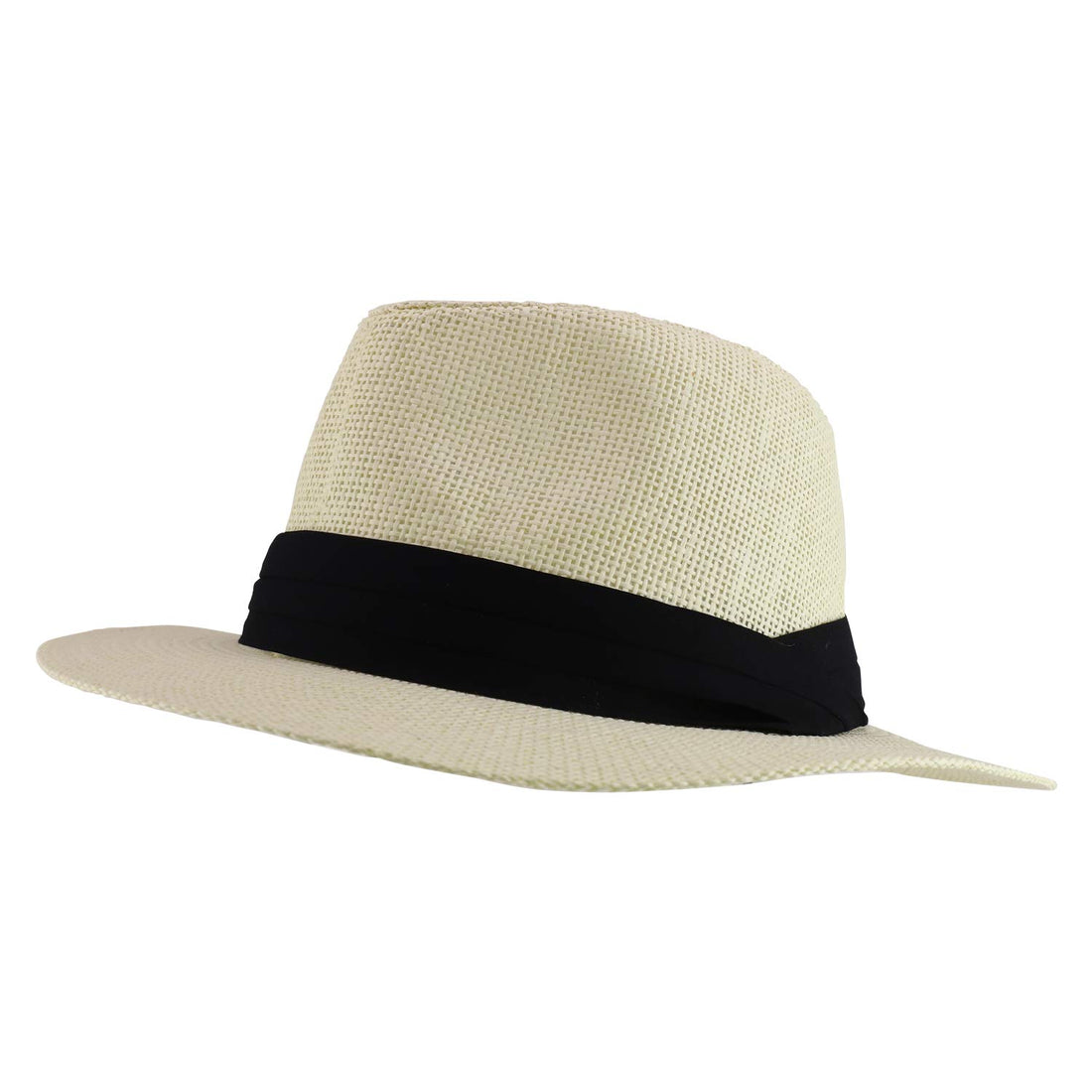 Trendy Apparel Shop Men's Paper Woven Flat Brim Summer Fedora Hat