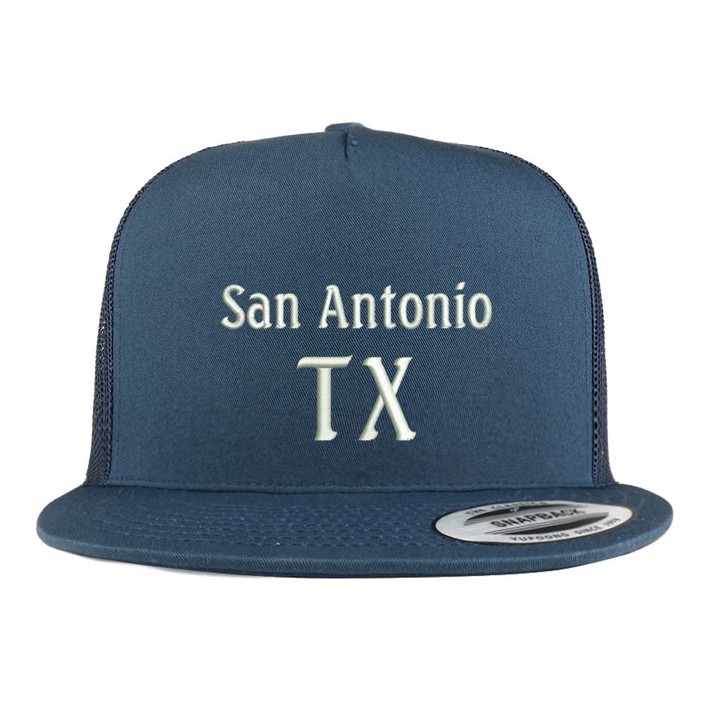 Trendy Apparel Shop San Antonio TX Embroidered 5 Panel Flatbill Trucker Cap
