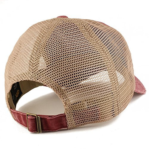 Trendy Apparel Shop Bandage Embroidered Patch Frayed Bill Trucker Mesh Back Cap