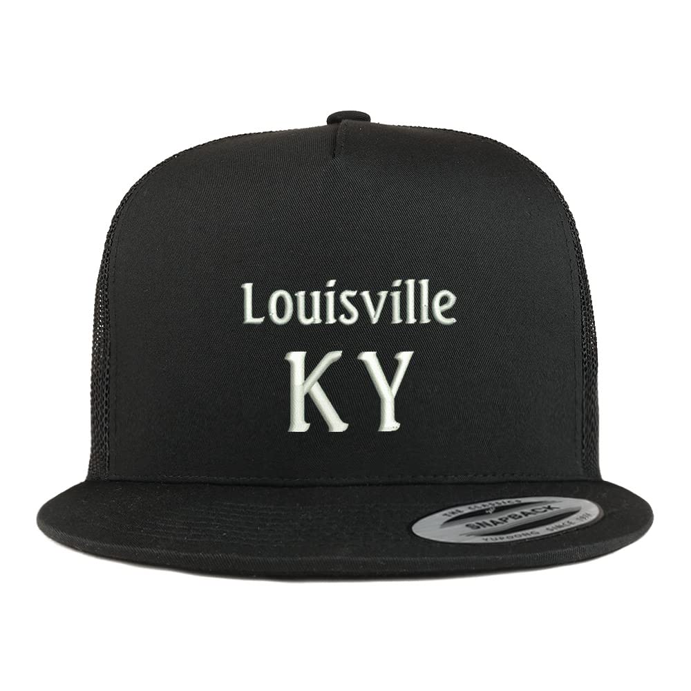 Trendy Apparel Shop Louisville KY Embroidered 5 Panel Flatbill Trucker Cap