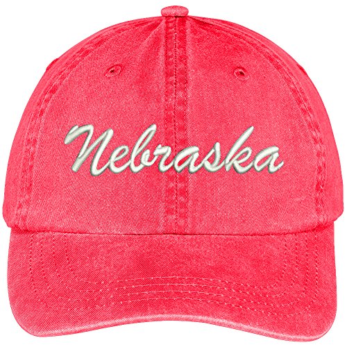 Trendy Apparel Shop Nebraska State Embroidered Low Profile Adjustable Cotton Cap