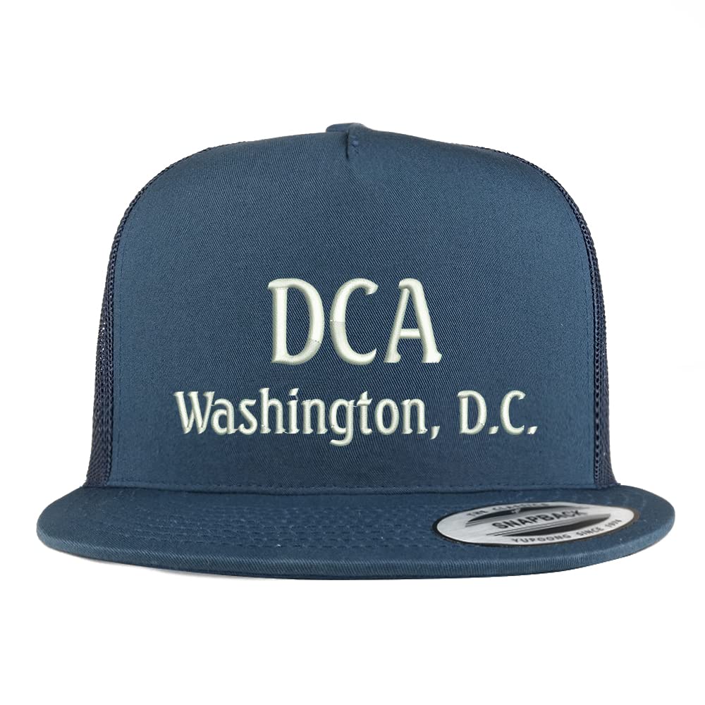 Trendy Apparel Shop DCA Washington DC Embroidered 5 Panel Flatbill Trucker Cap