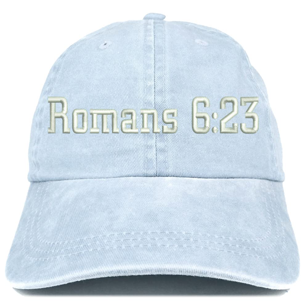Trendy Apparel Shop Romans 6:23 Washed Pigment Dyed Baseball Cap