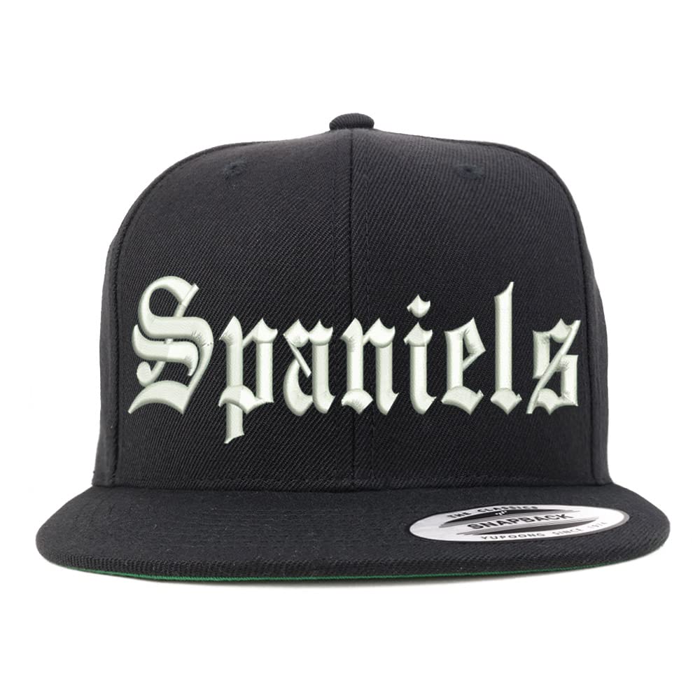 Trendy Apparel Shop Old English Spaniels Embroidered Flatbill Snapback