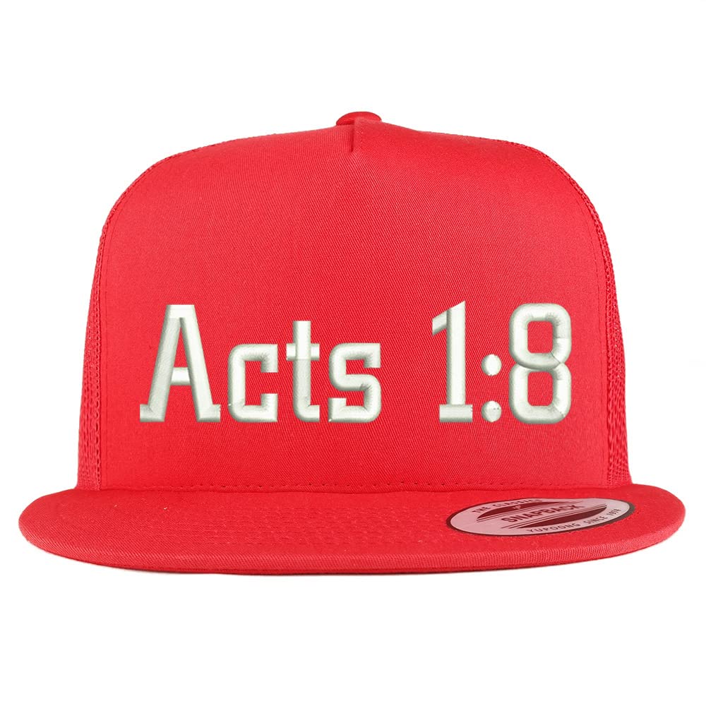 Trendy Apparel Shop Acts 1:8 5 Panel Flatbill Trucker Cap
