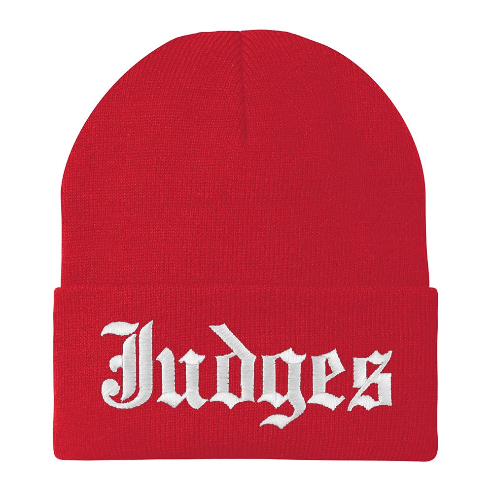 Trendy Apparel Shop Judges Old English Embroidered Long Cuff Beanie