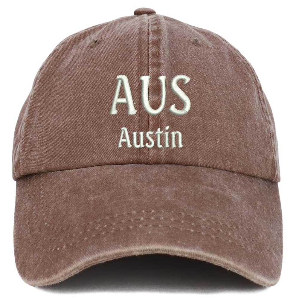 Trendy Apparel Shop AUS Austin Embroidered Pigment Dyed Washed Baseball Cap