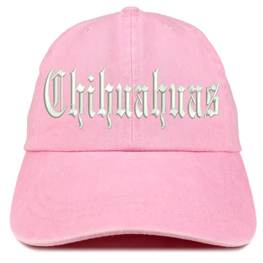 Trendy Apparel Shop Old English Chihuahuas Washed Pigment Dyed Baseball Cap
