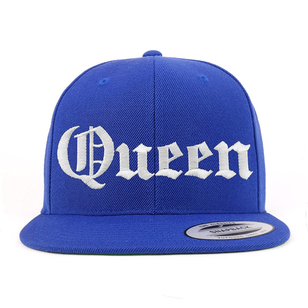 Trendy Apparel Shop Queen Old English Embroidered Flatbill Snapback