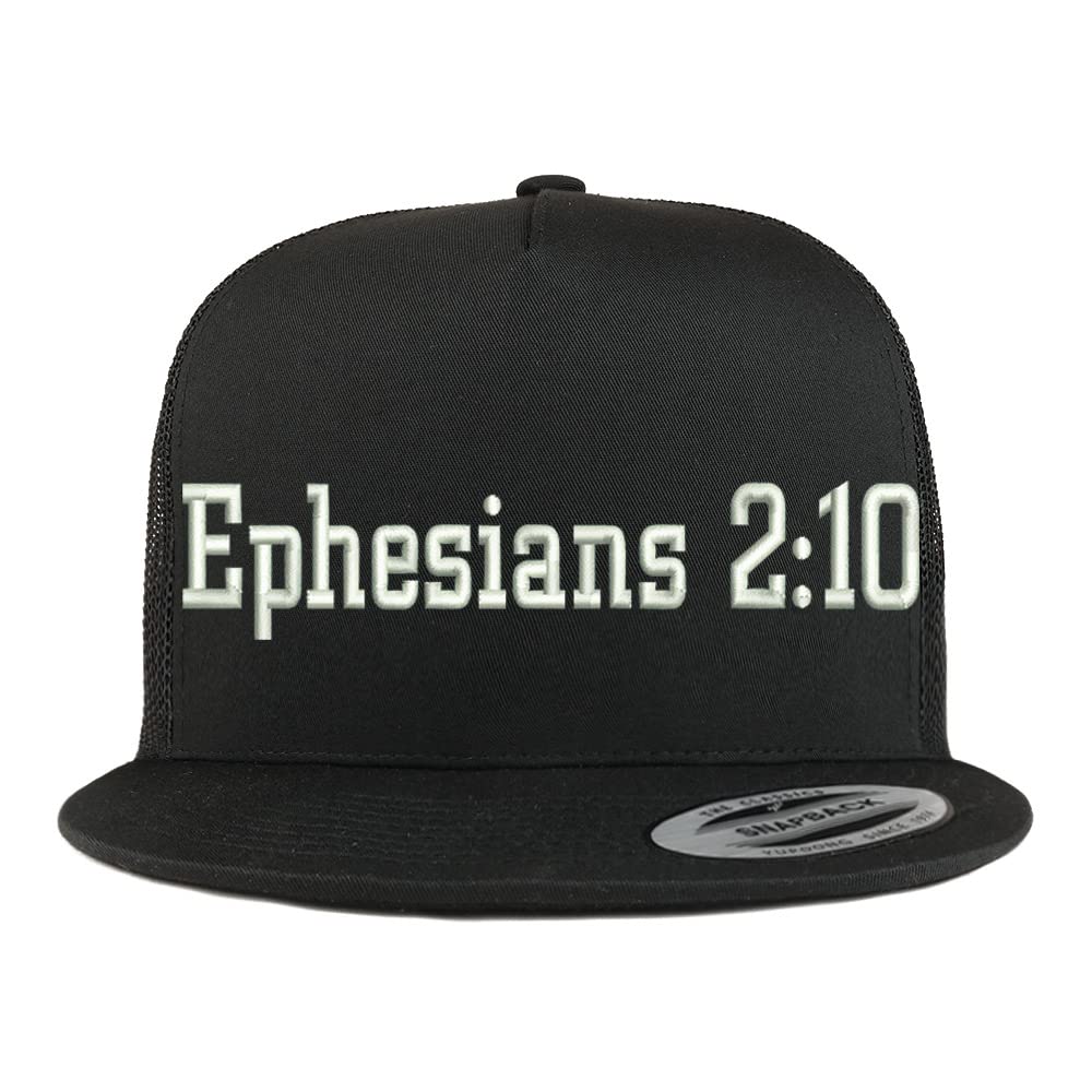 Trendy Apparel Shop Ephesians 2:10 5 Panel Flatbill Trucker Cap
