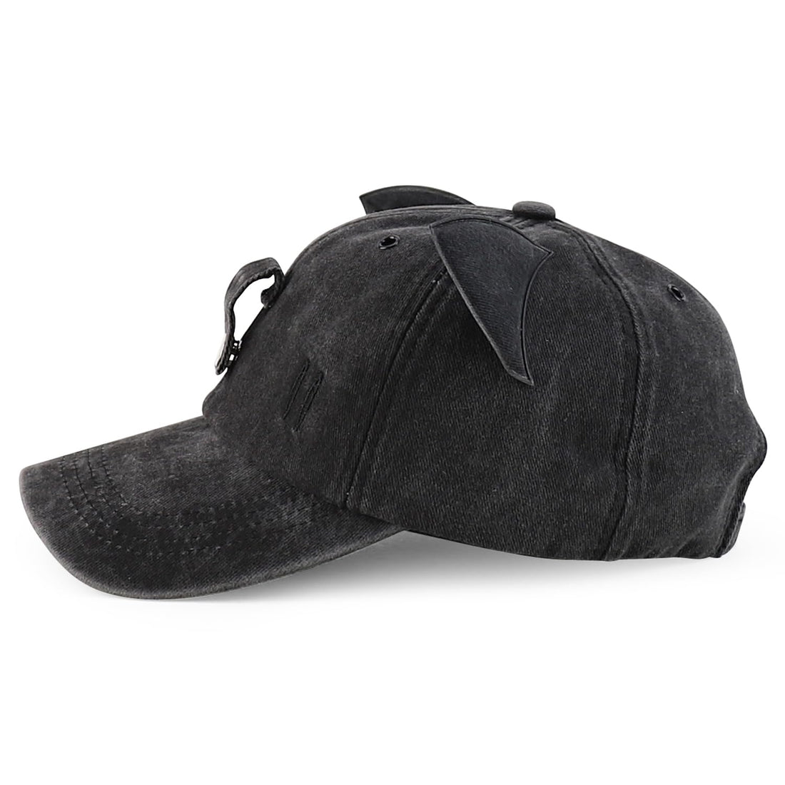 Trendy Apparel Shop Washed Cotton Cat Ear Baseball Cap with Sunglasses Holder