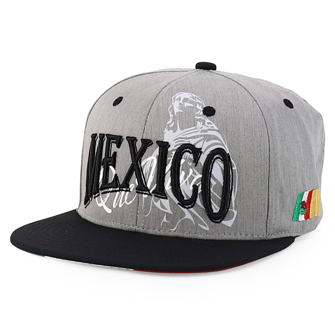 Trendy Apparel Shop Mexico Guadalupe Embroidered Flat Bill Snapback Cap