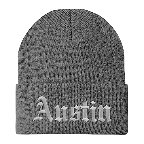 Trendy Apparel Shop Austin Old English Embroidered Long Cuff Beanie