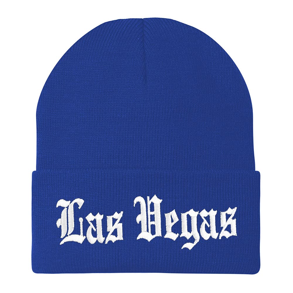 Trendy Apparel Shop Las Vegas Old English Embroidered Long Cuff Beanie