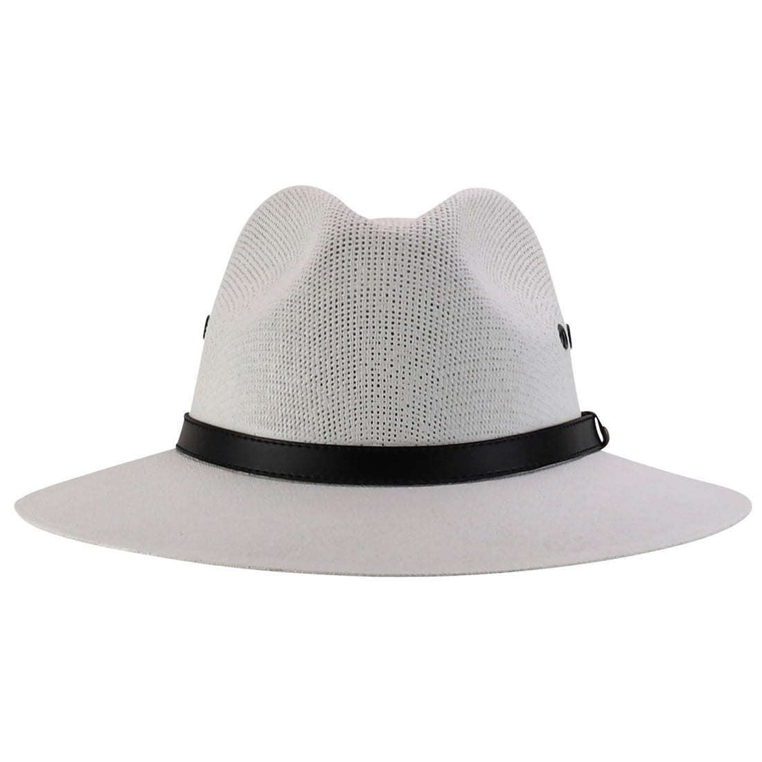 Trendy Apparel Shop Classic Retro Panama Straw Hat with Leather Band