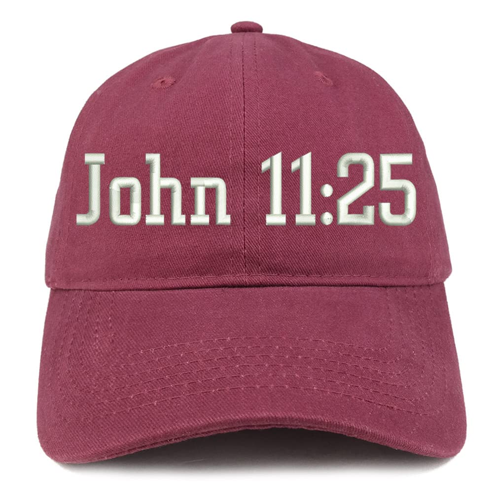 Trendy Apparel Shop John 11:25 Low Profile Soft Cotton Baseball Cap