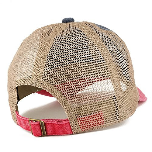 Trendy Apparel Shop Bandage Embroidered Patch Frayed Bill Trucker Mesh Back Cap